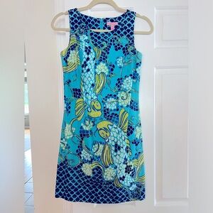 Rare Lilly Pulitzer Koi Fish Shift Dress (size 0)